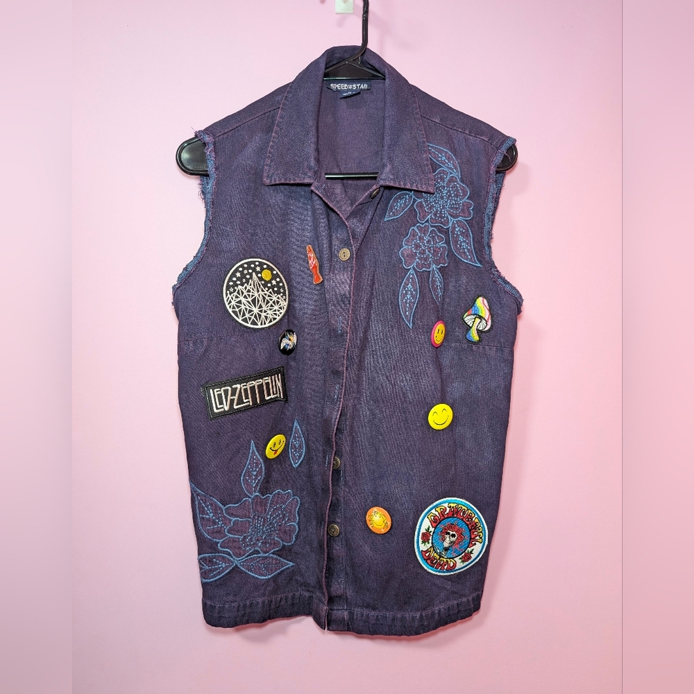 Nirvana Upcycled Purple Denim Vest - Picture 9 of 9